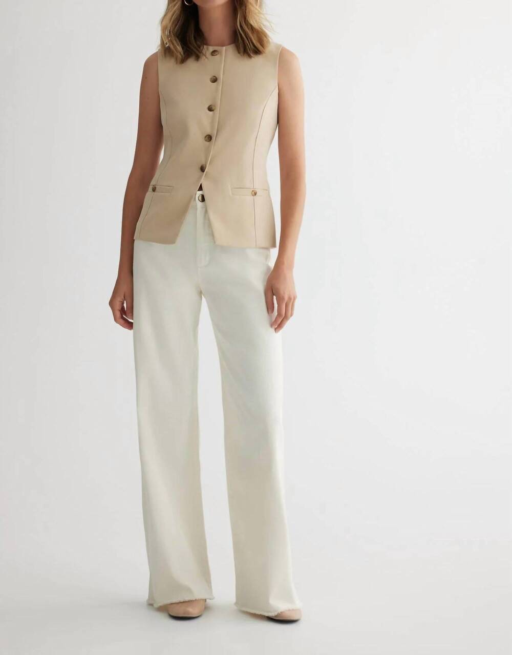 NEW IRIS SETLAKWE pocket vest in sand